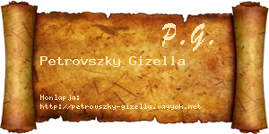 Petrovszky Gizella névjegykártya