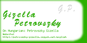gizella petrovszky business card